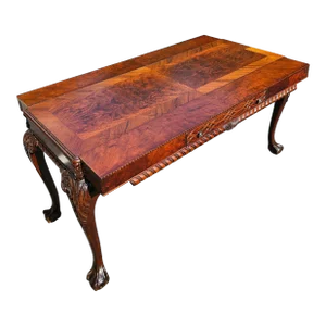 Early 20th Century Antique Warsaw Furniture Georgian Style Writing Desk That Expands to Partners Desk