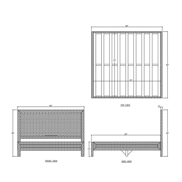 Wood Natural Rattan King Size Bed Frame For Sale - Image 7 of 7
