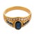 Contemporary Vintage Sapphire Diamond 18k Yellow Gold Ring, Size 5.25 For Sale - Image 3 of 6