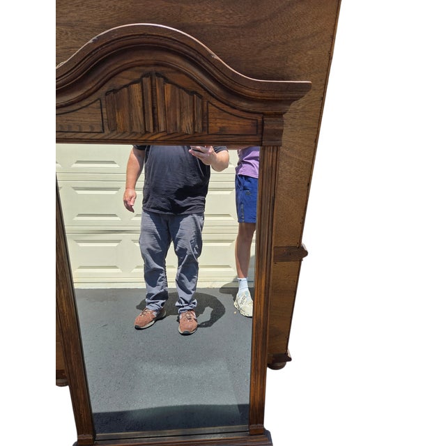 Jacobean 1980s Ethan Allan Console Wall Mirror Charter Oak Jacobean Gothic For Sale - Image 3 of 10