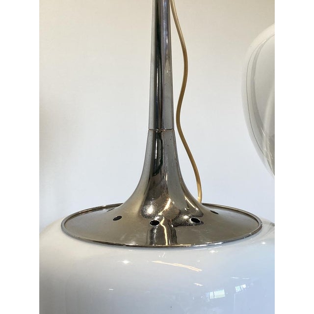 Space Age Hanging Light in Glass and Chromed Steel, 1970s For Sale - Image 9 of 15