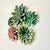 Mid 20th Century Mid-Century Coastal Italian Tole Five Red-Tipped Succulents Sculptural Wall Object For Sale - Image 5 of 8
