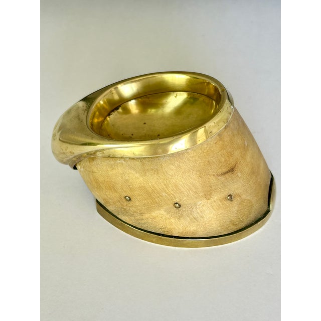 Victorian Antique Victorian Brass-Mounted Taxidermy Horse Hoof Memorabilia Catchall For Sale - Image 3 of 10