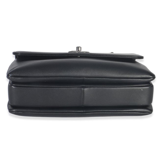 Animal Skin Black Calfskin Smooth Small Trendy CC Flap Bag For Sale - Image 7 of 9