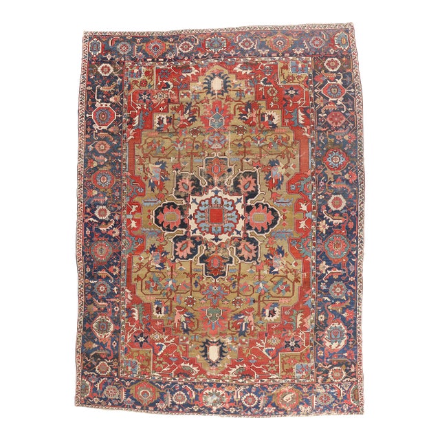 Late 19th Century Persian Serapi Rug, 10'11 X 14'02 For Sale