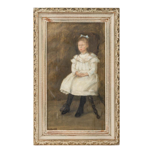 British School Portrait of a Girl Oil, Ca. 1900