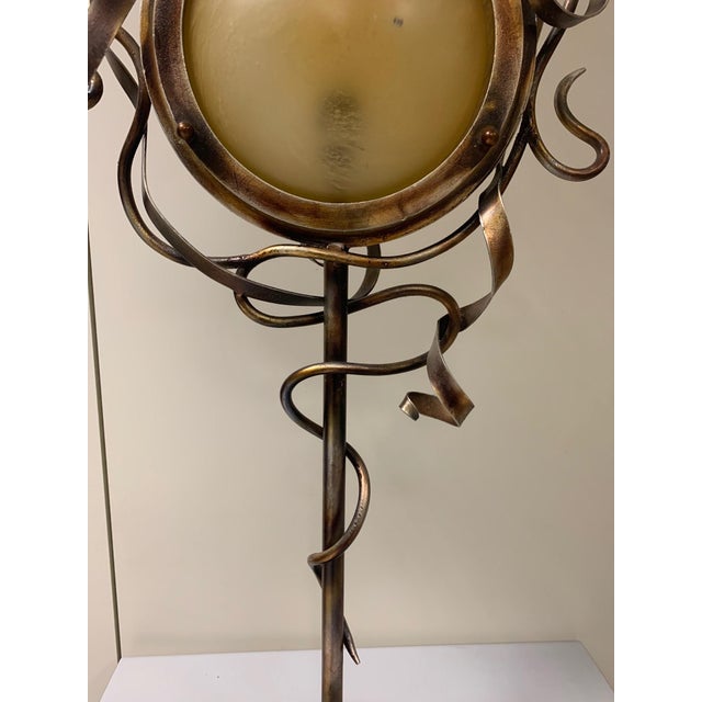 1990s Wrought Iron Table Lamp by Leeazanne for Lam Lee Group, 1990s For Sale - Image 5 of 8