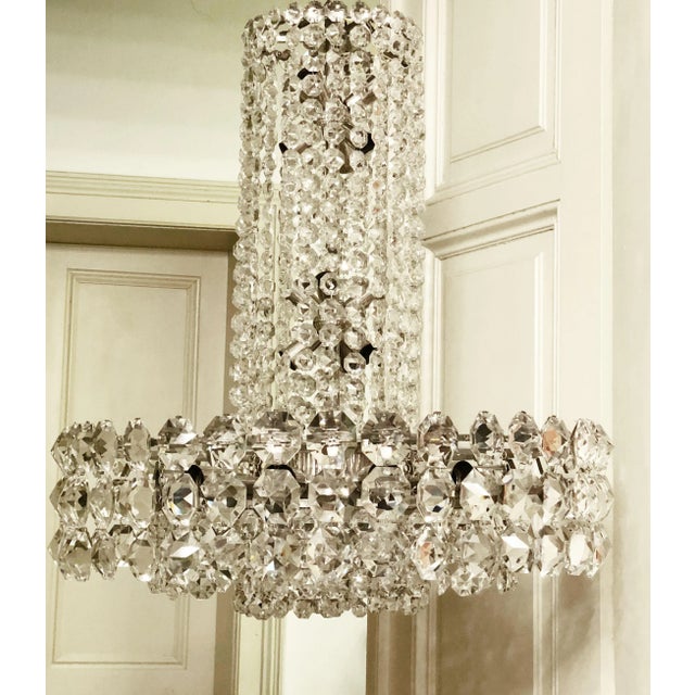 Silver Large Crystal Chandelier from Bakalowits & Söhne, 1960s For Sale - Image 8 of 18