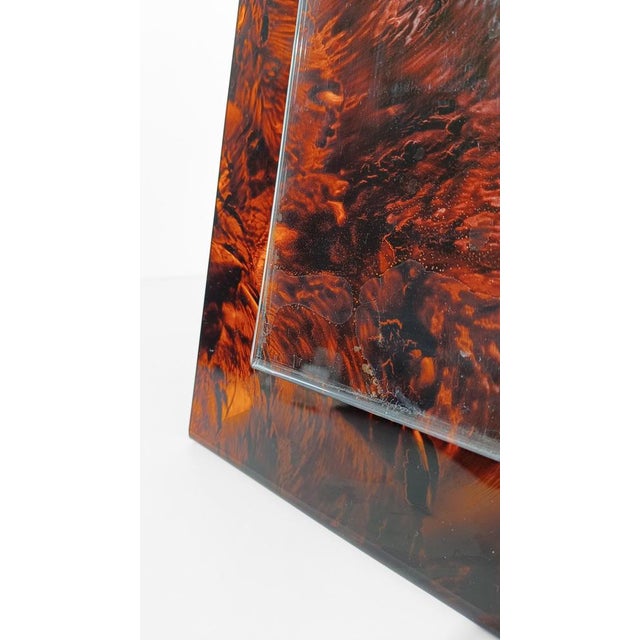 Large Picture Frame in Tortoiseshell Effect Acrylic Glass, Italy, 1970s For Sale - Image 16 of 18