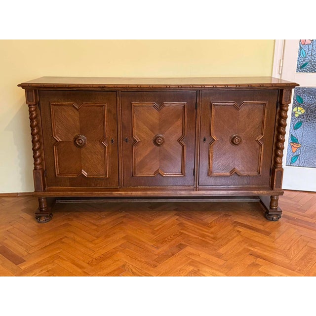 1950s Spanish Style Oak Chest or Dresser, Early 20th Century For Sale - Image 5 of 6