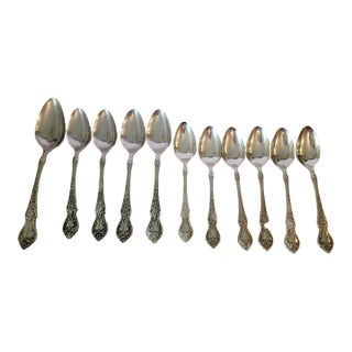 Vintage Set of 11 International La France Decorator Stainless Silverware/Flatware Spoons- Replacement Pieces For Sale