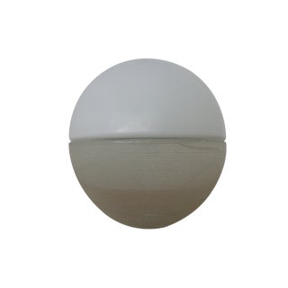 Two-Piece Opal Glass Table Ball Lamp, Italy, 1960s For Sale