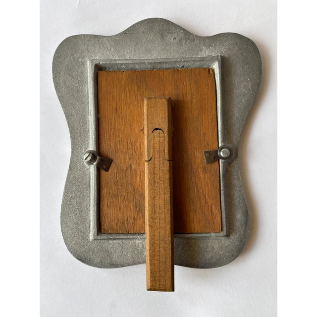 1980s 1980's Mexican Pewter Spanish Colonial Design Curved Picture Frame For Sale - Image 5 of 5