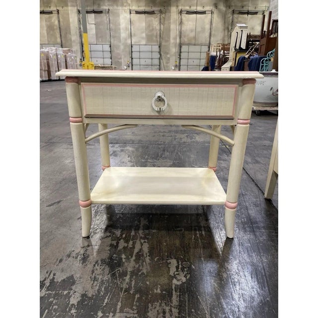 Late 20th Century Mid 20th Century Faux Bamboo Coastal Chic Nightstand by Thomasville For Sale - Image 5 of 10