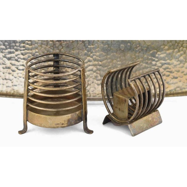 Vintage Silver-Plated Smoke Set with Tray and Ashtray, Germany, 1950s, Set of 3 For Sale - Image 4 of 5