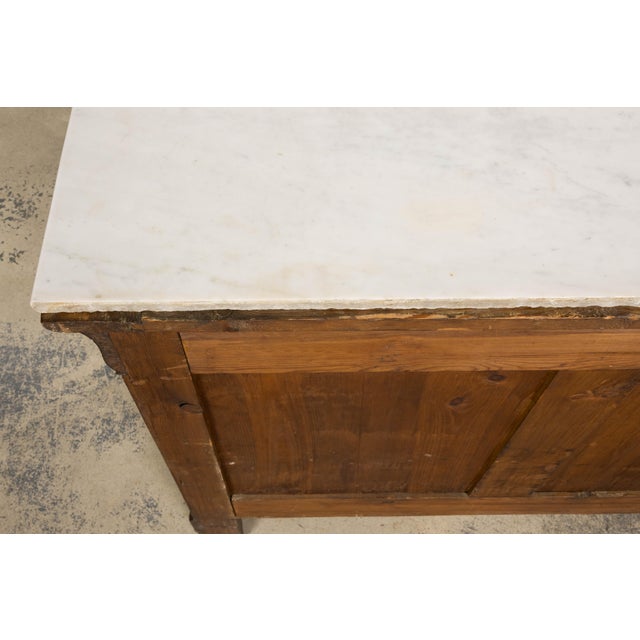 19th Century French Louis Philippe Walnut Chest of Drawers W/ Carrara Marble For Sale - Image 18 of 18