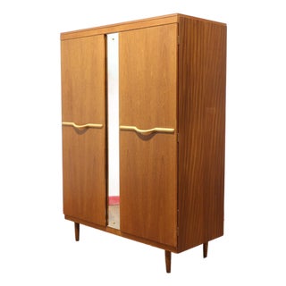 Mid Century Modern Vintage Teak Triple Armoire Wardrobe by Stonehill For Sale