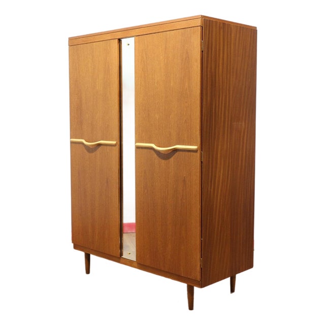 Mid Century Modern Vintage Teak Triple Armoire Wardrobe by Stonehill For Sale