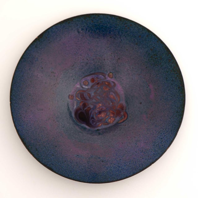 Vintage Blue Purple Enamel Catchall Bowl For Sale In New York - Image 6 of 12