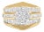 14K Yellow Gold 2-1/3 Cttw Diamond Cluster Channel Set Chevron Shaped Engagement Ring (H-I Color, SI1-SI2 Clarity) - Ring Size 7 For Sale