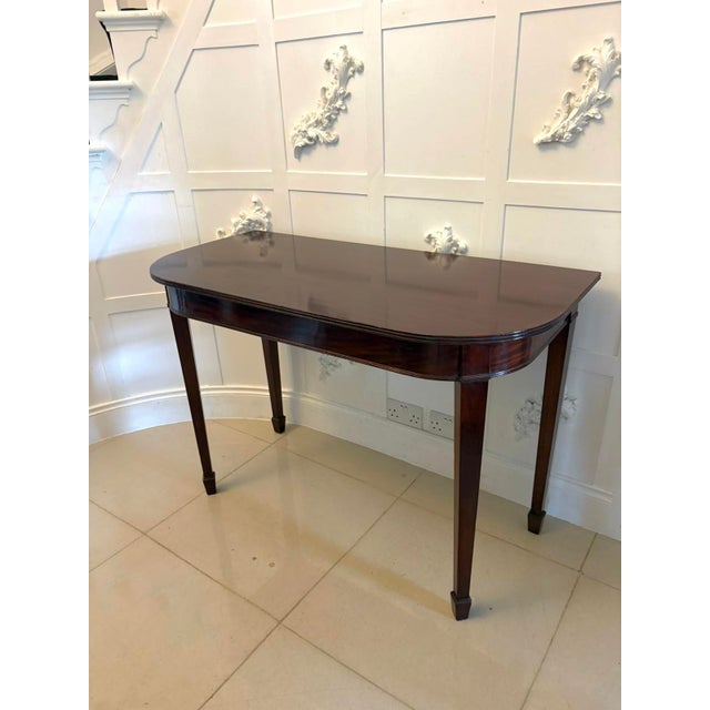 Antique Georgian Mahogany Demi Lune Console Table, 1800 For Sale - Image 3 of 9