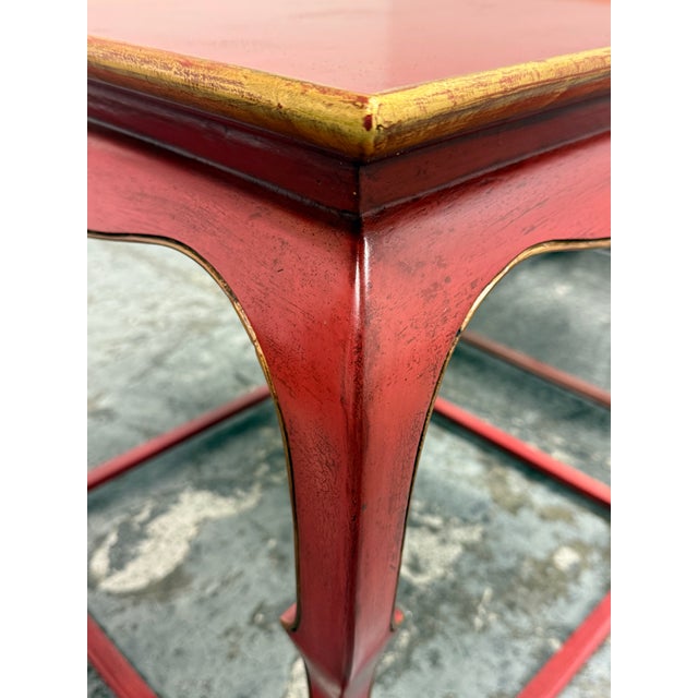 Red Burton Ching Ltd. 19th Century Inspired Chinoiserie Accent Tables, Pair For Sale - Image 8 of 12