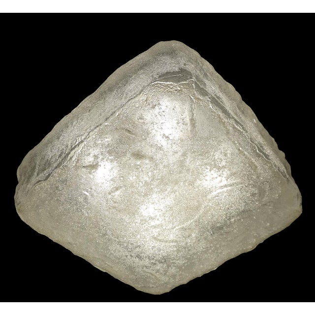 Metal Vintage Brutalist Glass Ceiling Light from Honsel For Sale - Image 7 of 16