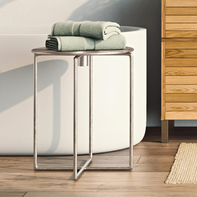 Raw Silver Spiral Top Accent Table For Sale In Chicago - Image 6 of 8