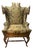 Late 19th Century Exaggerated Dramatic Wingback Chair Reupholstered For Sale