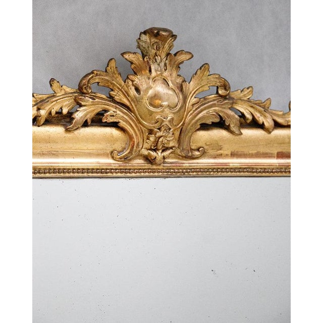 Large Louis Philippe Mirror with Foliage Crest For Sale - Image 5 of 10