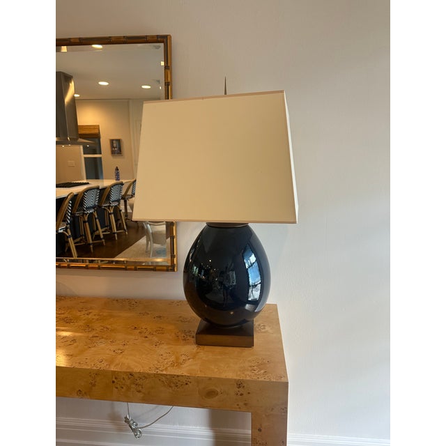 2010s Thomas O’Brien for Visual Comfort Large Ciro Ceramic & Brass Table Lamp For Sale - Image 5 of 5