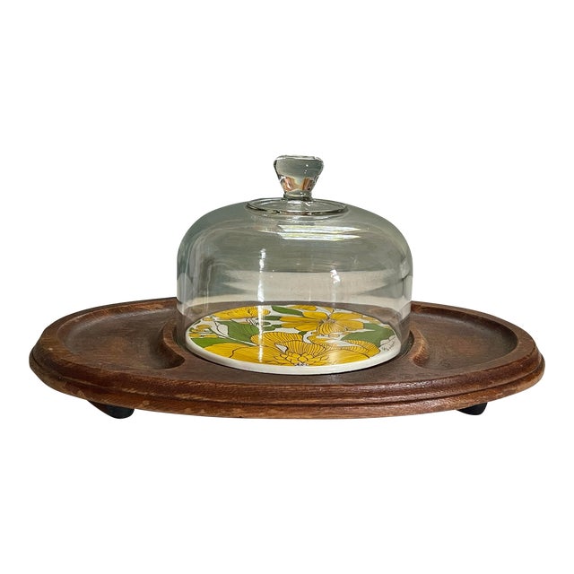 Mid 20th Century Yellow Flower Snack Board For Sale