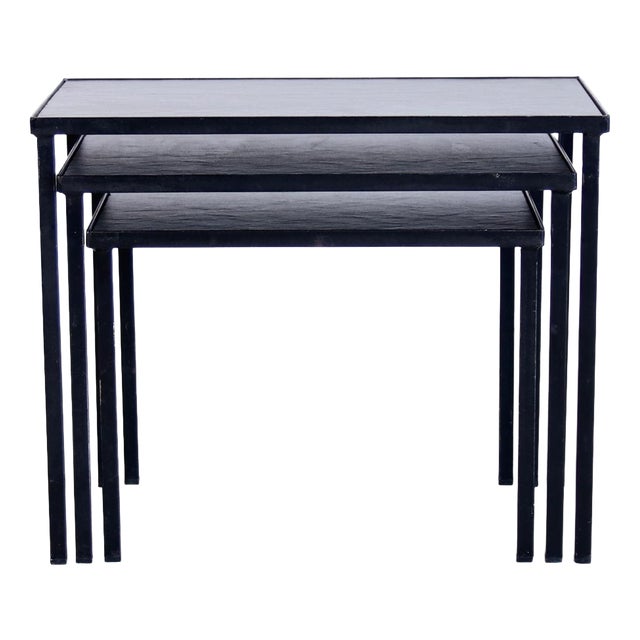 Vintage Slate Nesting Tables by by Floris Fiedeldij for Artimeta, 1960s, Set of 3 For Sale