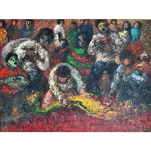 Late 20th Century Miguel Angel Aybar Llauca, Peruvian Expressionist Oil Painting Miguel Aybar Modernist Latin American Art For Sale - Image 5 of 8
