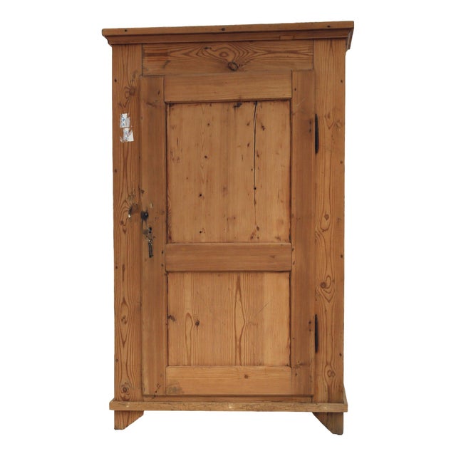 Classical Tan Fir Wardrobe, 1890s For Sale - Image 4 of 4