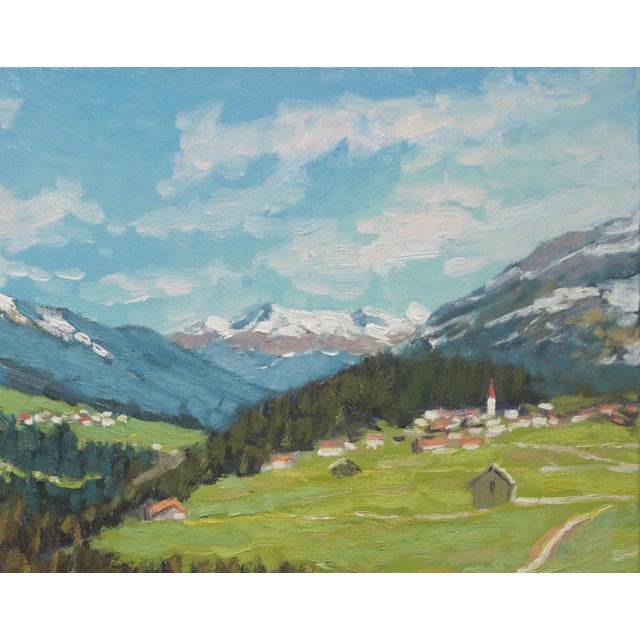 Impressionist Original Oil Landscape of Albes Mountain For Sale - Image 3 of 5
