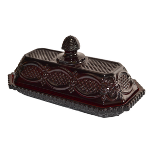 Vintage Avon the 1876 Cape Cod Collection Vintage Covered Red Glass Butter Dish