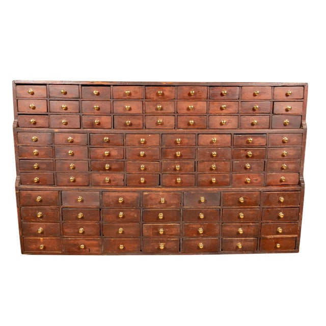 Wood American Pine Apothecary Chest For Sale - Image 7 of 8