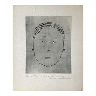 1950s Laurence Tilley Paper Clip Face Photograph For Sale