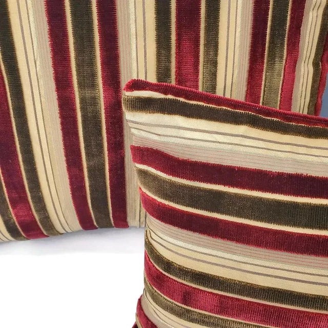 Not Yet Made - Made To Order Stroheim Fitzory Stripe in Currant Pillow Cover For Sale - Image 5 of 8