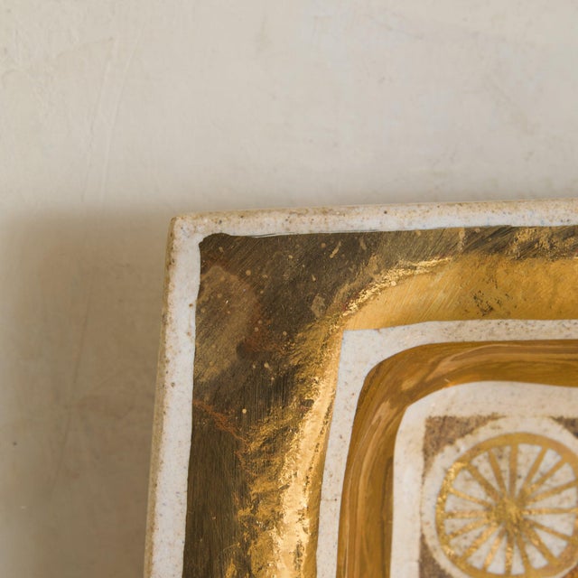 Metal French Gilt Ceramic Tray by Georges Pelletier, 1970s For Sale - Image 7 of 9