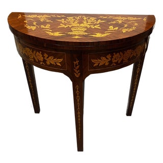 Late 20th Century Expandable Demi-Lune Console Table to Round Dining Table For Sale