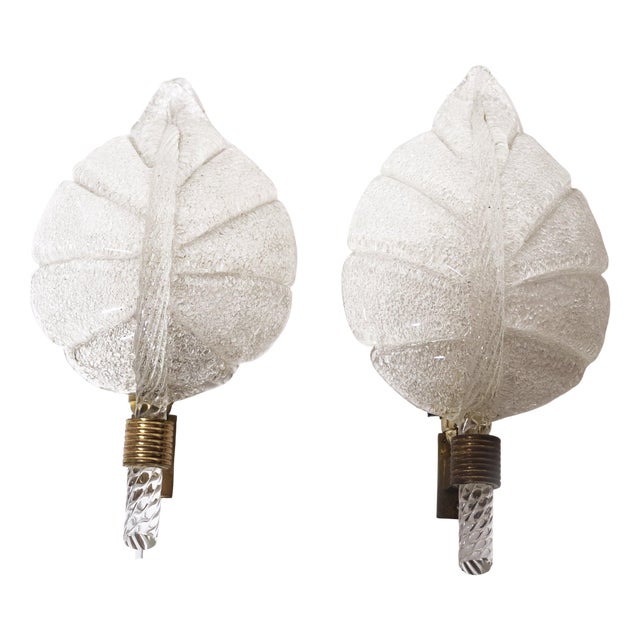 Murano Glass Sconces attributed to Barovier E Toso, 1960s, Set of 2 For Sale