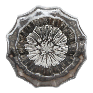 Pair of Fluted Glass Door Knobs With a Nickel Shank