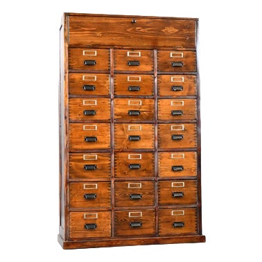 Bank of Pine Workshop Drawers, 1940s For Sale