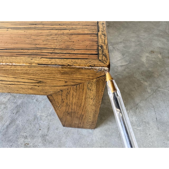 1980s Postmodern Parsons-Style Checkered Top Wood Coffee Table/ Sold For Sale - Image 11 of 12