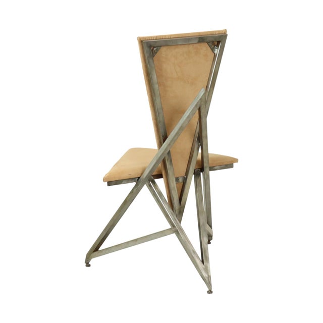 Handmade Chair in Metal and Velvet, 1960s For Sale - Image 4 of 11