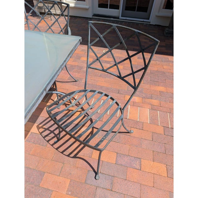 Black Mid-Century Wrought-Iron Patio Set For Sale - Image 8 of 11