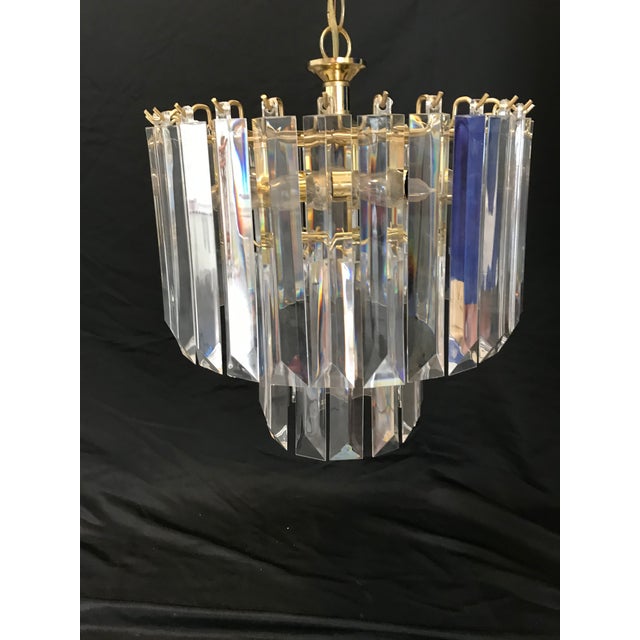 Mid 20th Century Italian Mid-Century Modern Three Tiered Clear Lucite Waterfall Chandeliers - A Pair For Sale In Naples, FL - Image 6 of 8