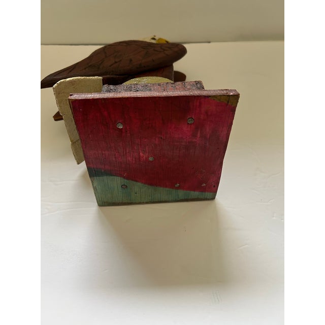 American Eagle Wood Folk Art Statue For Sale - Image 11 of 12